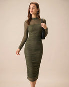 Women's Knitted Polyester Midi Dress Dresses - RIHOAS