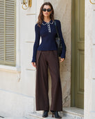 Women's Knitted Polyester Top Tops - RIHOAS