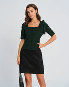 Women's Knitted Viscose Knit Cardigans Green Tops - RIHOAS