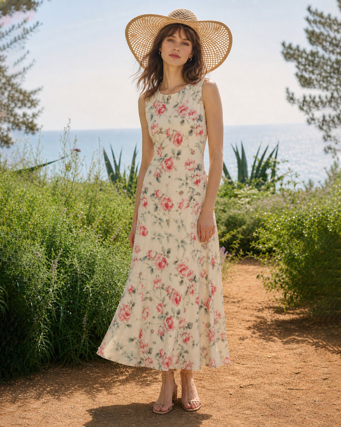 Women's Polyester Knit  Maxi Dress Dresses - RIHOAS