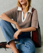 Women's Polyester Knit Sweater Tops - RIHOAS