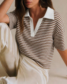 Women's Polyester Knit Sweater Tops - RIHOAS