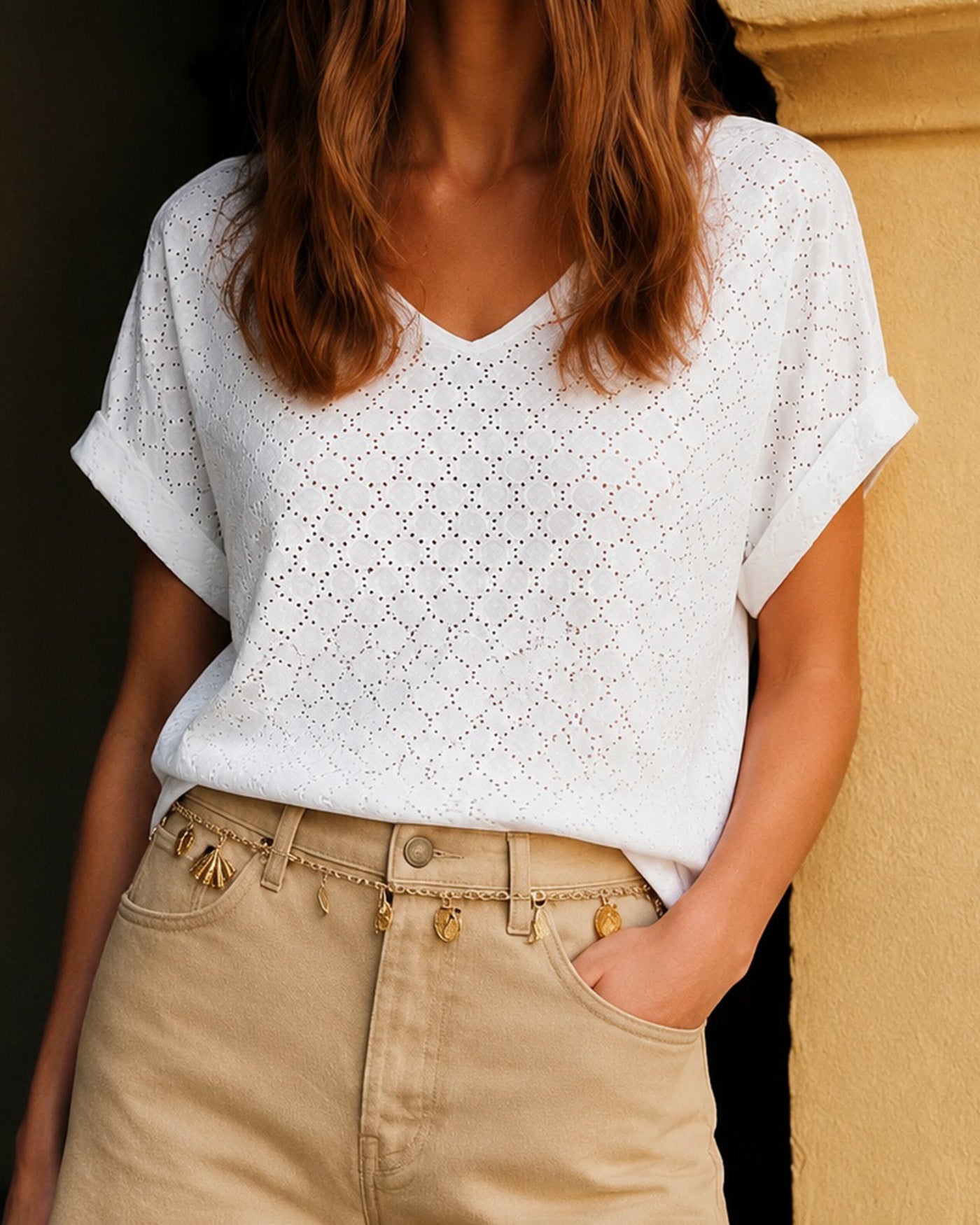 Women's Polyester Knit Top Tops - RIHOAS