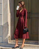 Women's Woven Cotton Midi Dress Dresses - RIHOAS