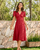 Women's Woven Cotton Midi Dress Dresses - RIHOAS