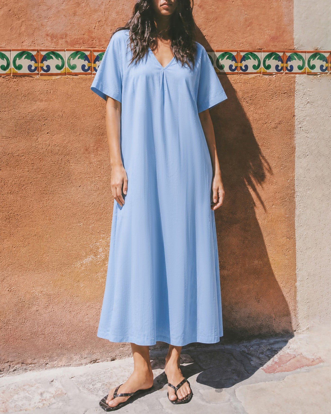Women's  Woven Cotton Midi Dress Dresses - RIHOAS