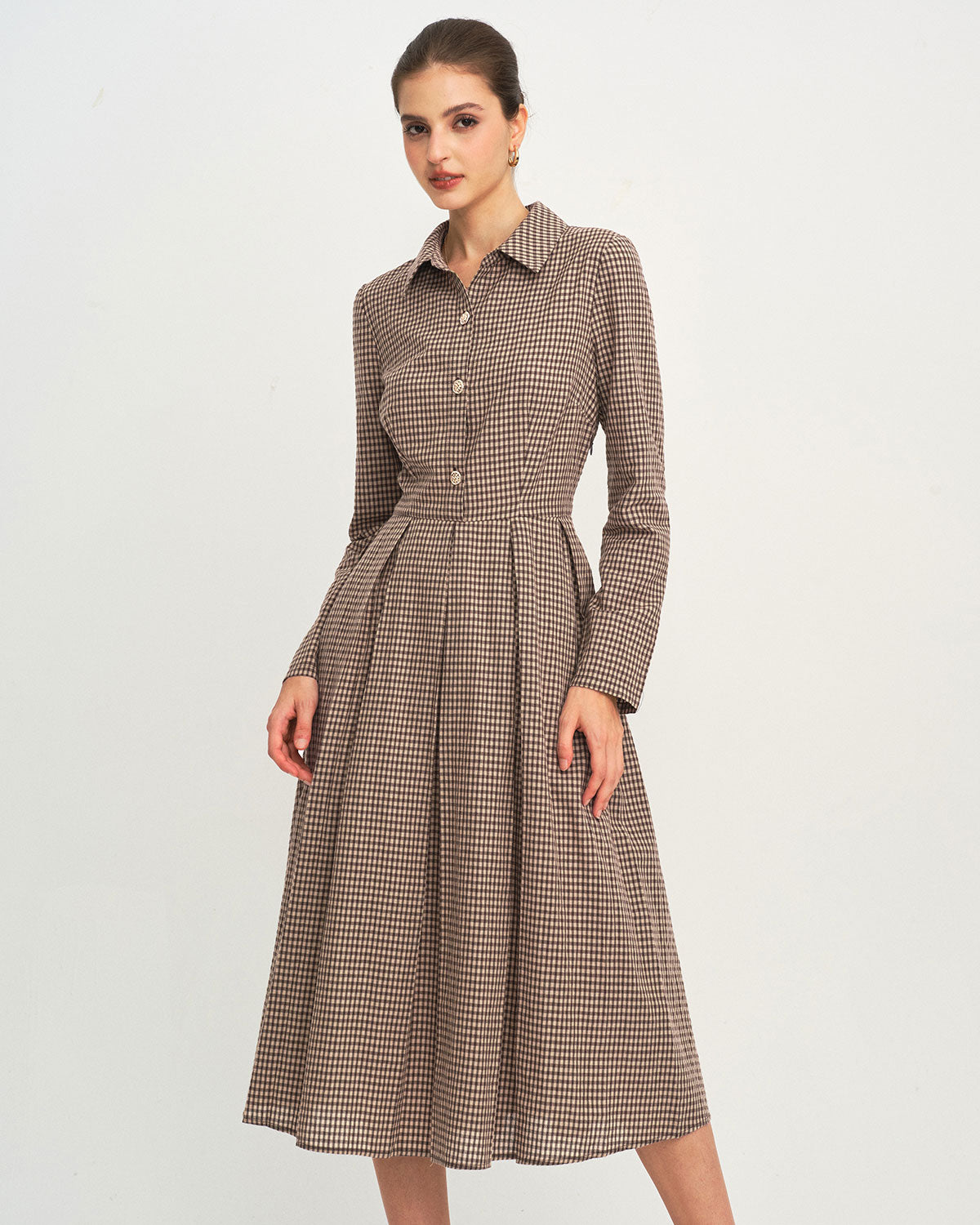 Women's Woven Cotton Midi Dress Dresses - RIHOAS