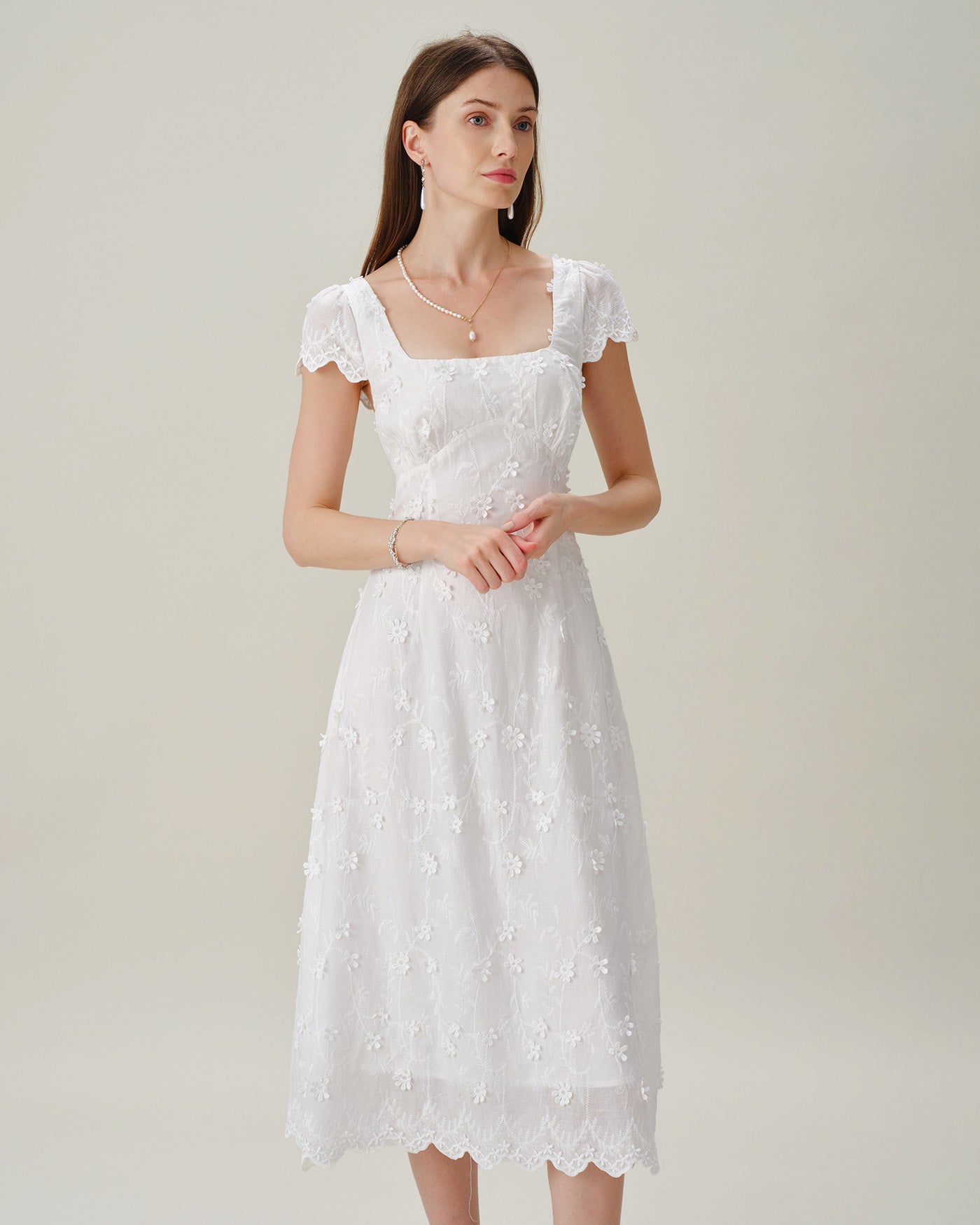 Women's Woven Cotton Midi Dresses Dresses - RIHOAS