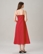 Women's Woven Cotton Midi Dresses Dresses - RIHOAS