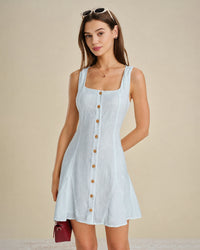 Women's Woven Cotton Mini Dress Dresses - RIHOAS