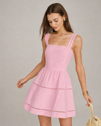 Women's Woven Cotton Mini Dress Dresses - RIHOAS