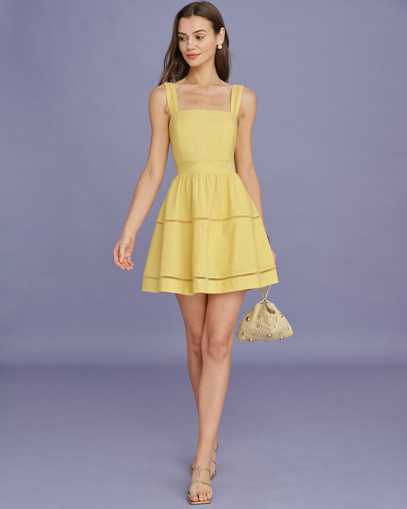Women's Woven Cotton Mini Dress Dresses - RIHOAS