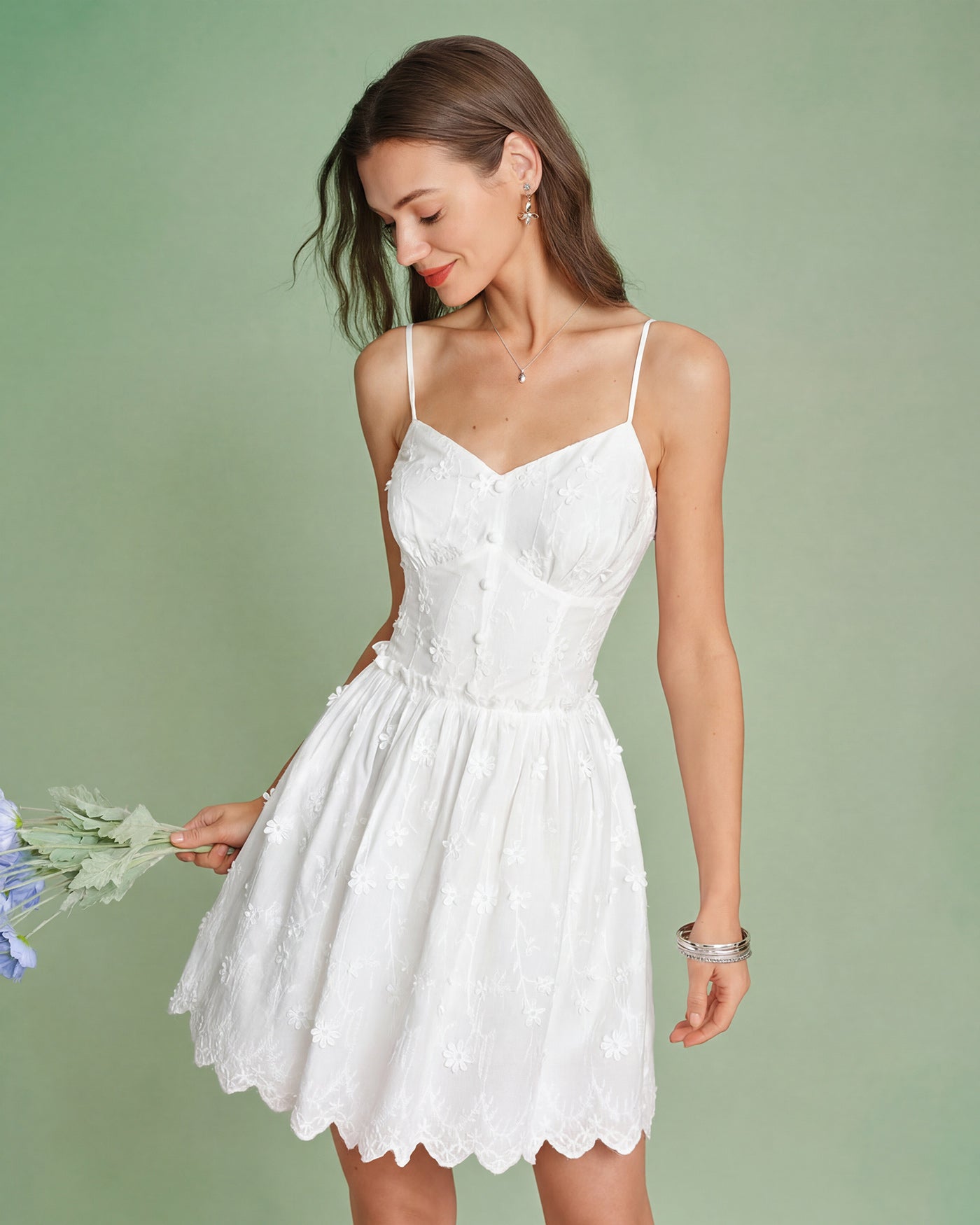 Women's Woven Cotton Mini Dress Dresses - RIHOAS
