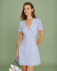 Women's Woven Cotton Mini Dress Dresses - RIHOAS