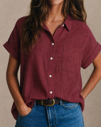 Women's Woven Cotton Shirt Tops - RIHOAS