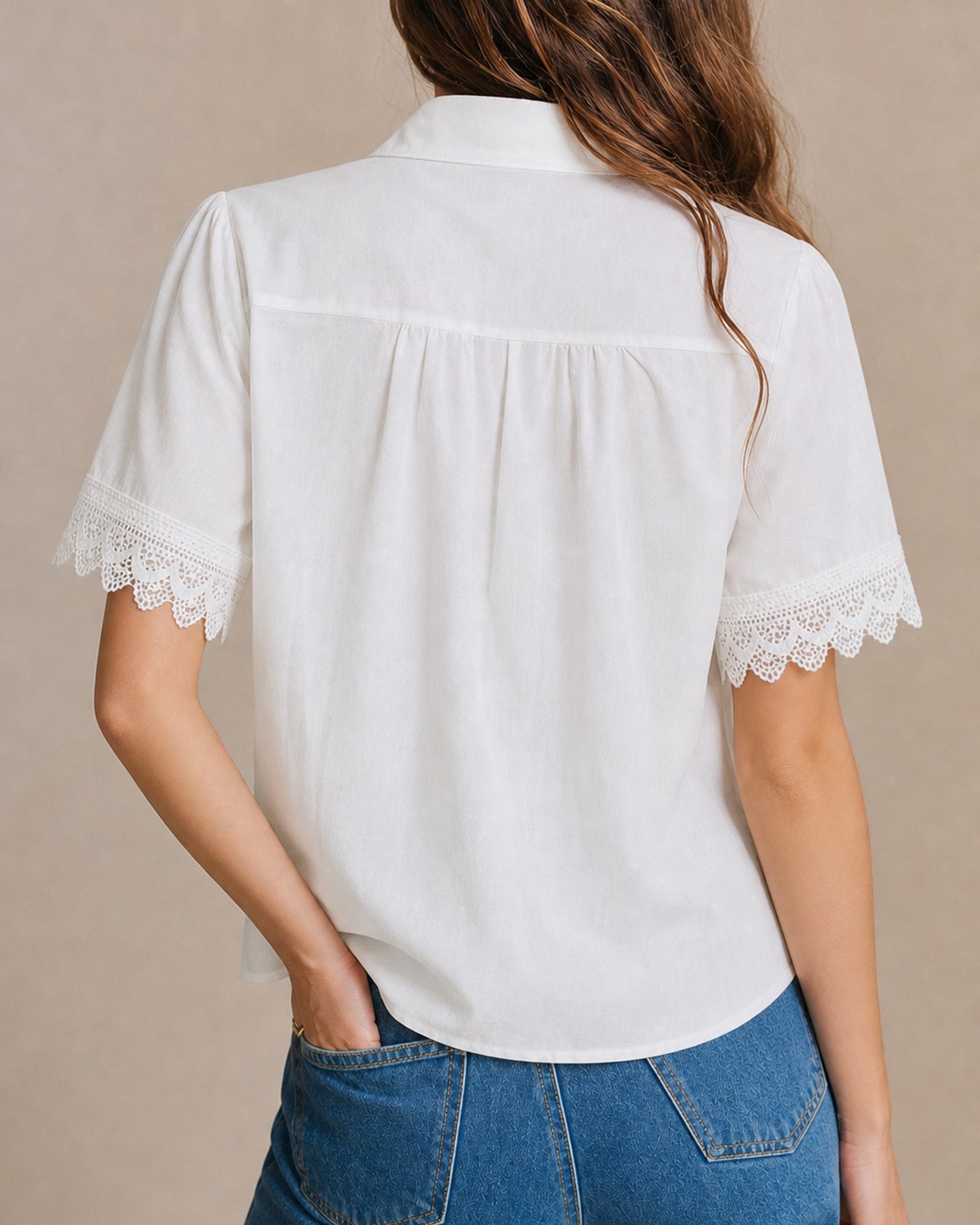 Women's Woven Cotton Shirt Tops - RIHOAS