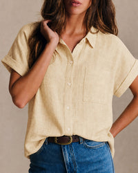 Women's Woven Cotton Shirt Tops - RIHOAS