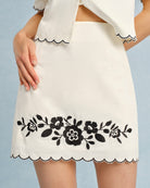 Women's Woven Cotton Skirt Beige Bottoms - RIHOAS