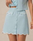 Women's Woven Cotton Skirt Bottoms - RIHOAS