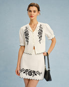 Women's Woven Cotton Skirt Bottoms - RIHOAS