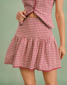 Women's Woven Cotton Skirt Red Bottoms - RIHOAS