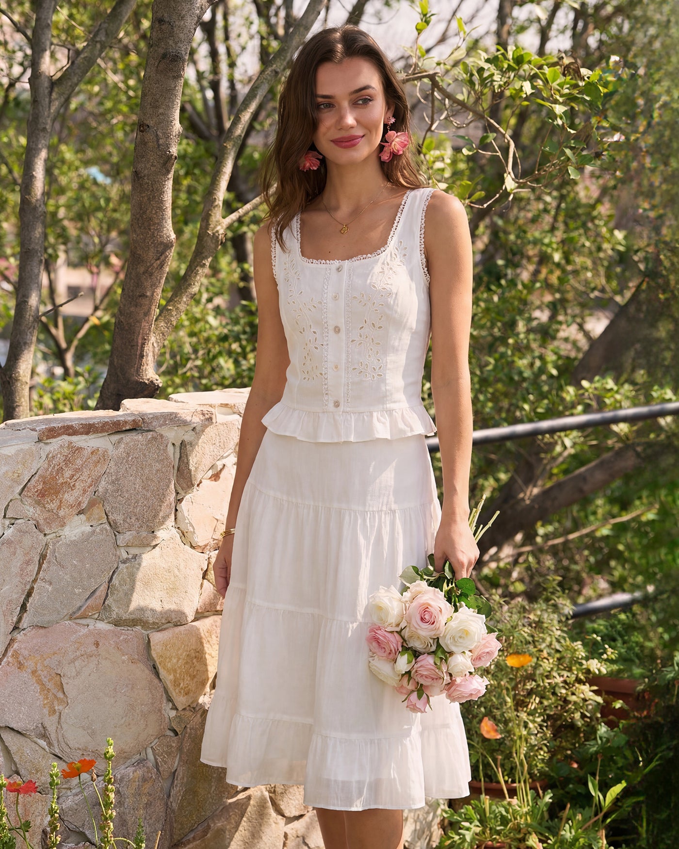Women's Woven Cotton Tank Tops Tops - RIHOAS