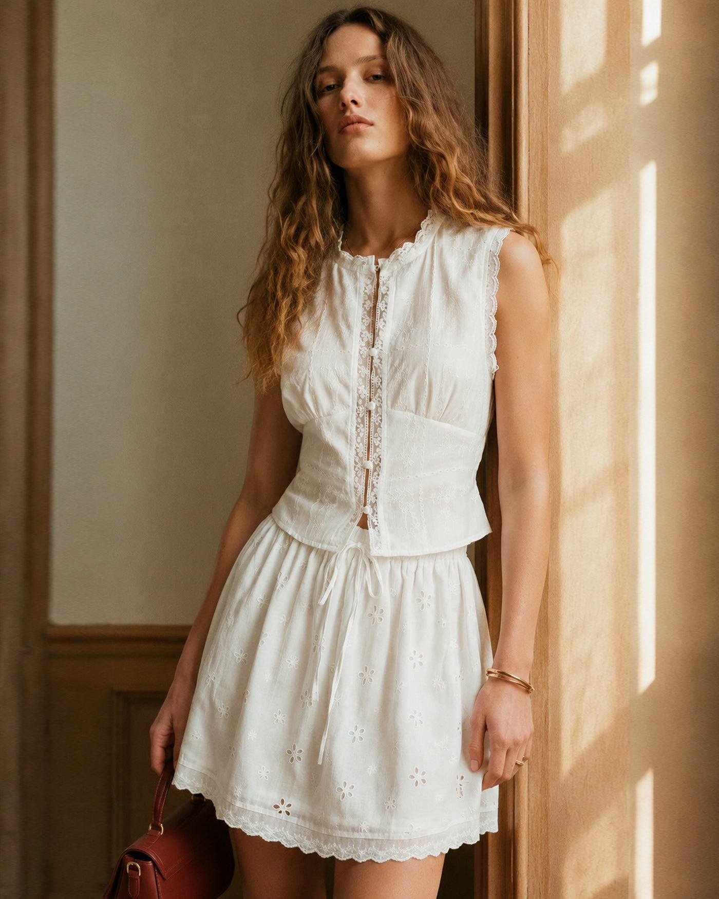 Women's Woven Cotton Tank Tops Tops - RIHOAS