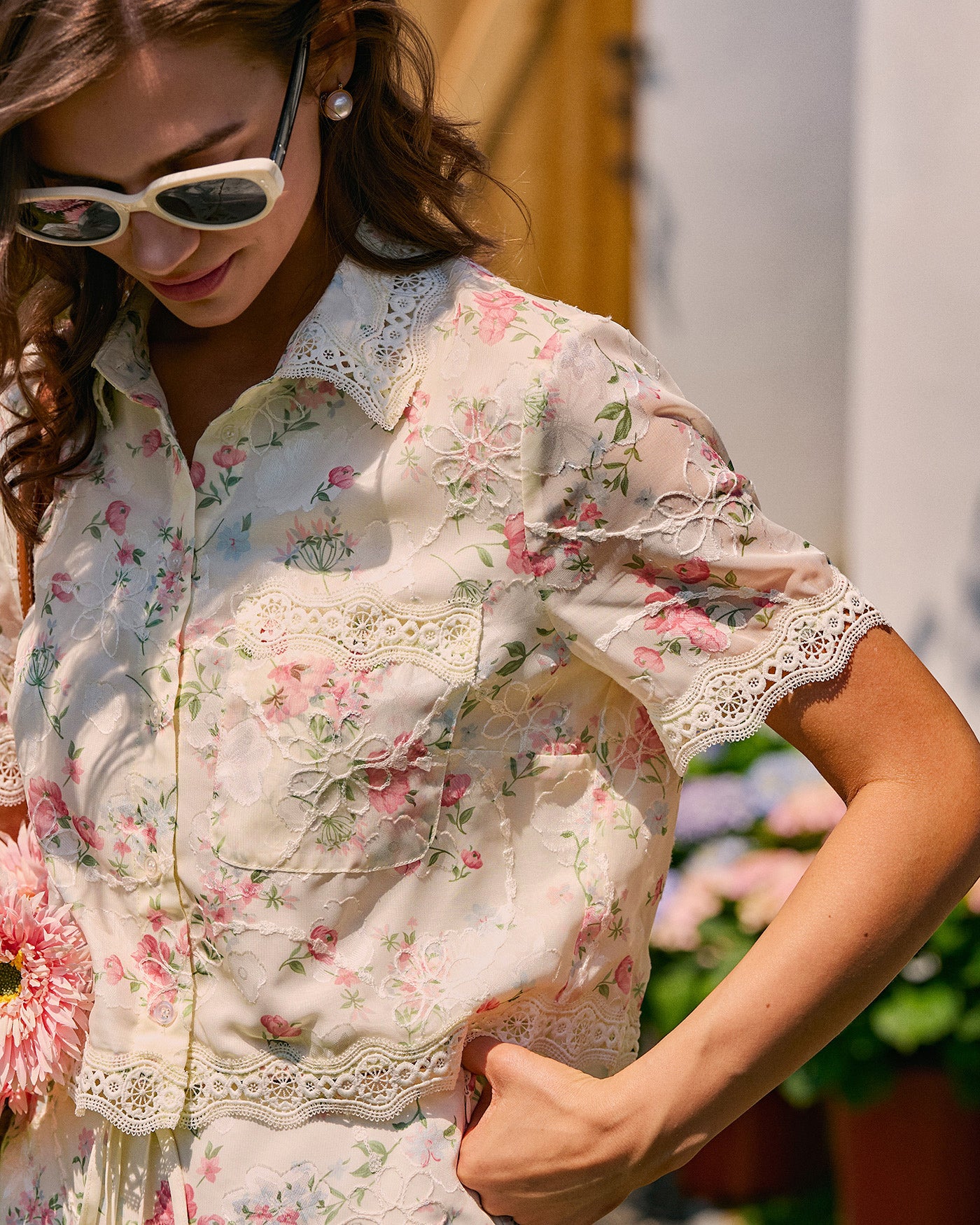 Women's Woven Polyester Blouses Tops - RIHOAS