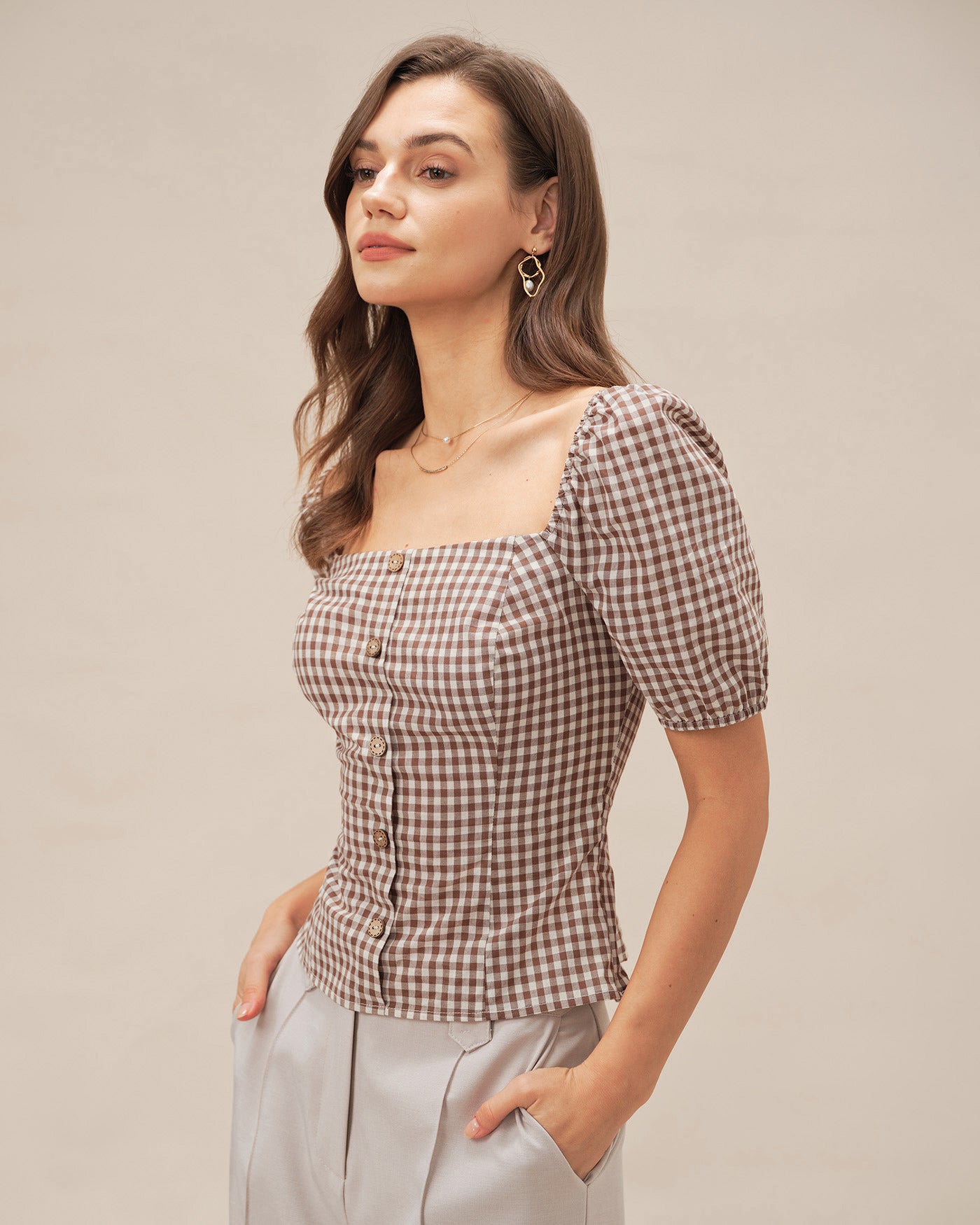 Women's Woven Polyester Blouses Tops - RIHOAS