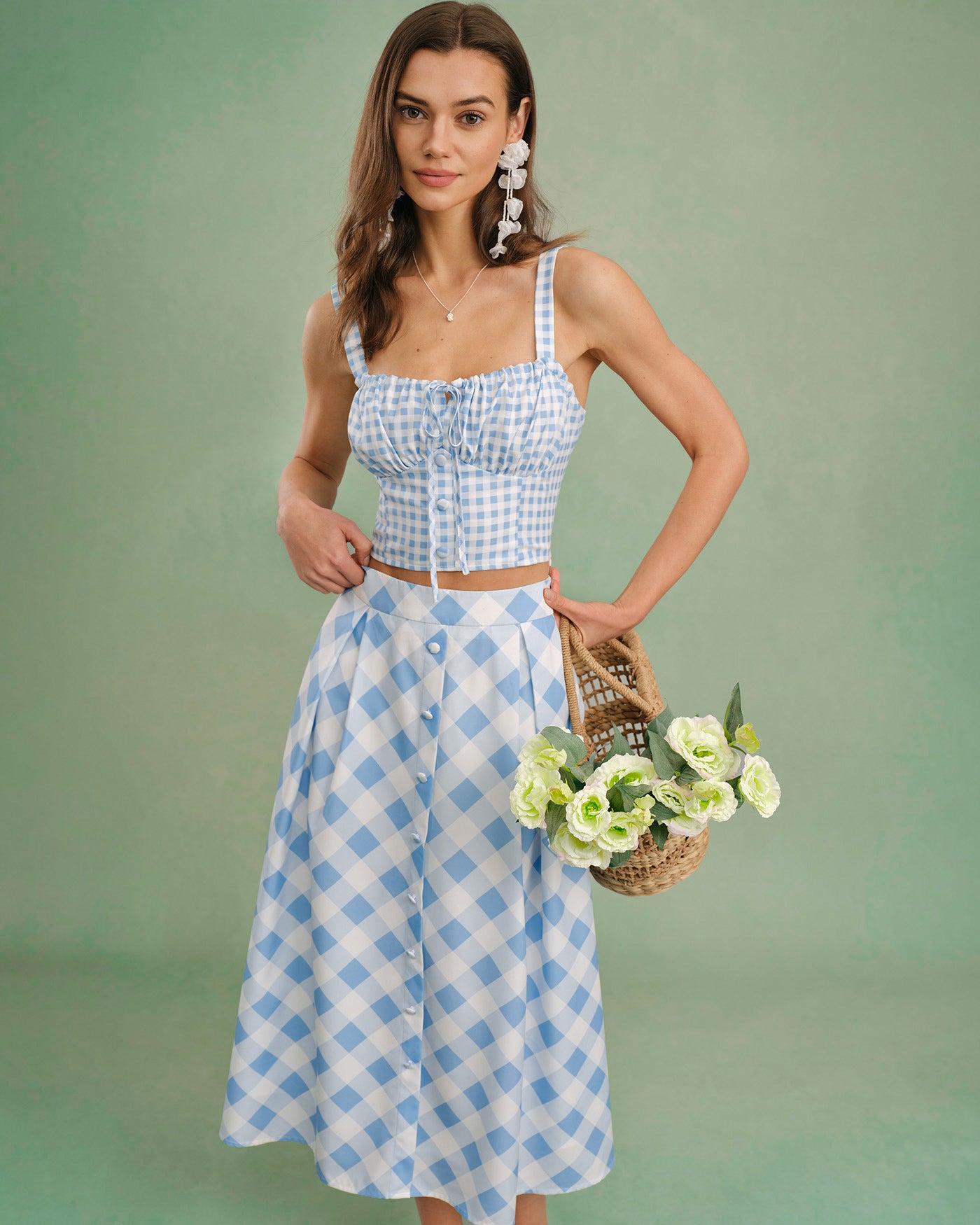 Women's Woven Polyester Camis Blue Tops - RIHOAS