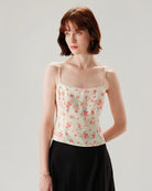 Women's Woven Polyester Camisole Tank Top Pink Tops - RIHOAS
