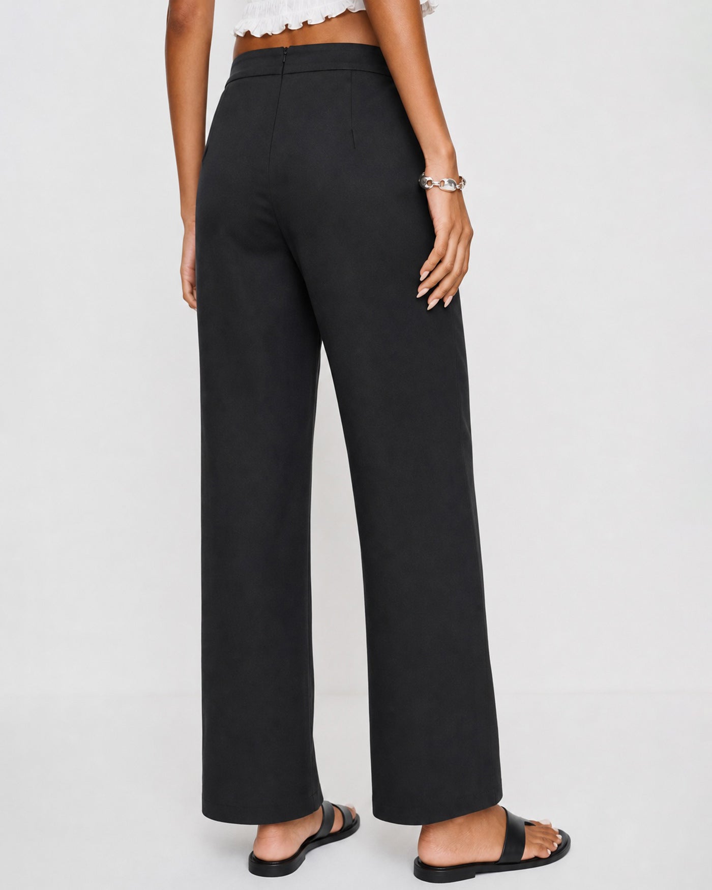 Women's Woven Polyester Casual Pants Bottoms - RIHOAS