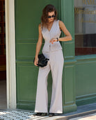 Women's Woven Polyester Casual Pants Bottoms - RIHOAS