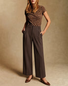 Women's Woven Polyester Casual Pants Bottoms - RIHOAS