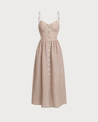 Women's Woven Polyester Cotton Long Dress Dresses - RIHOAS