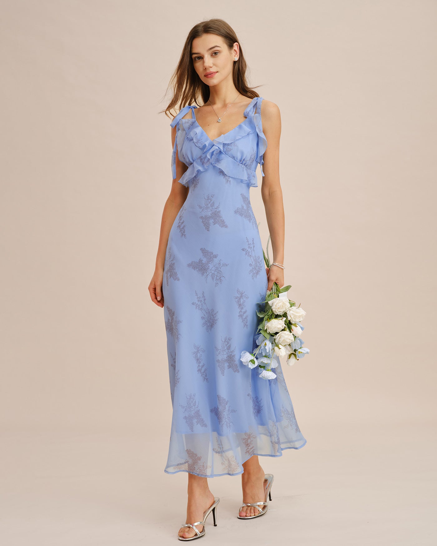 Women's Woven Polyester  Maxi Dress Dresses - RIHOAS