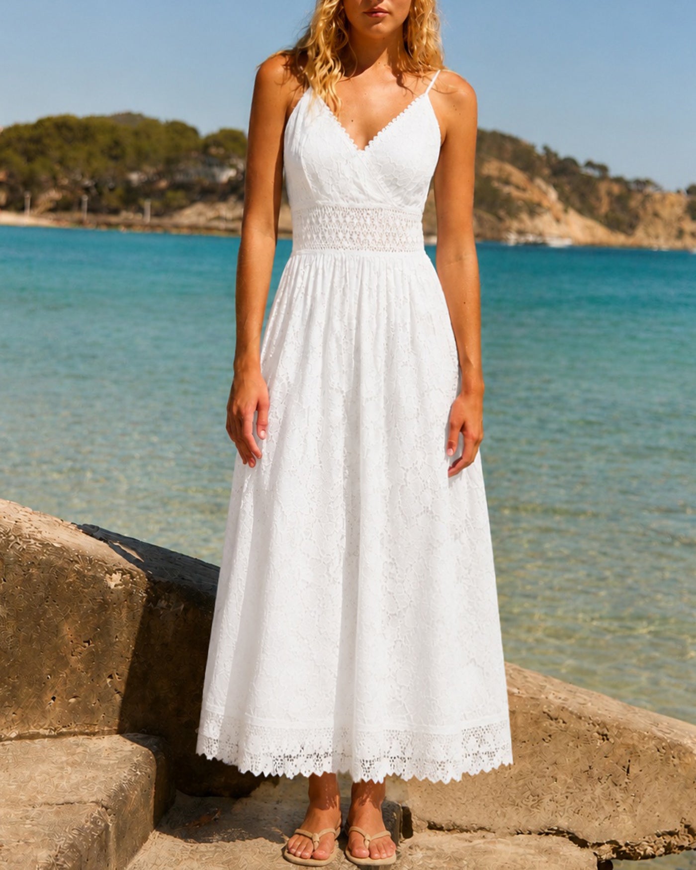 Women's  Woven Polyester Maxi  Dress Dresses - RIHOAS