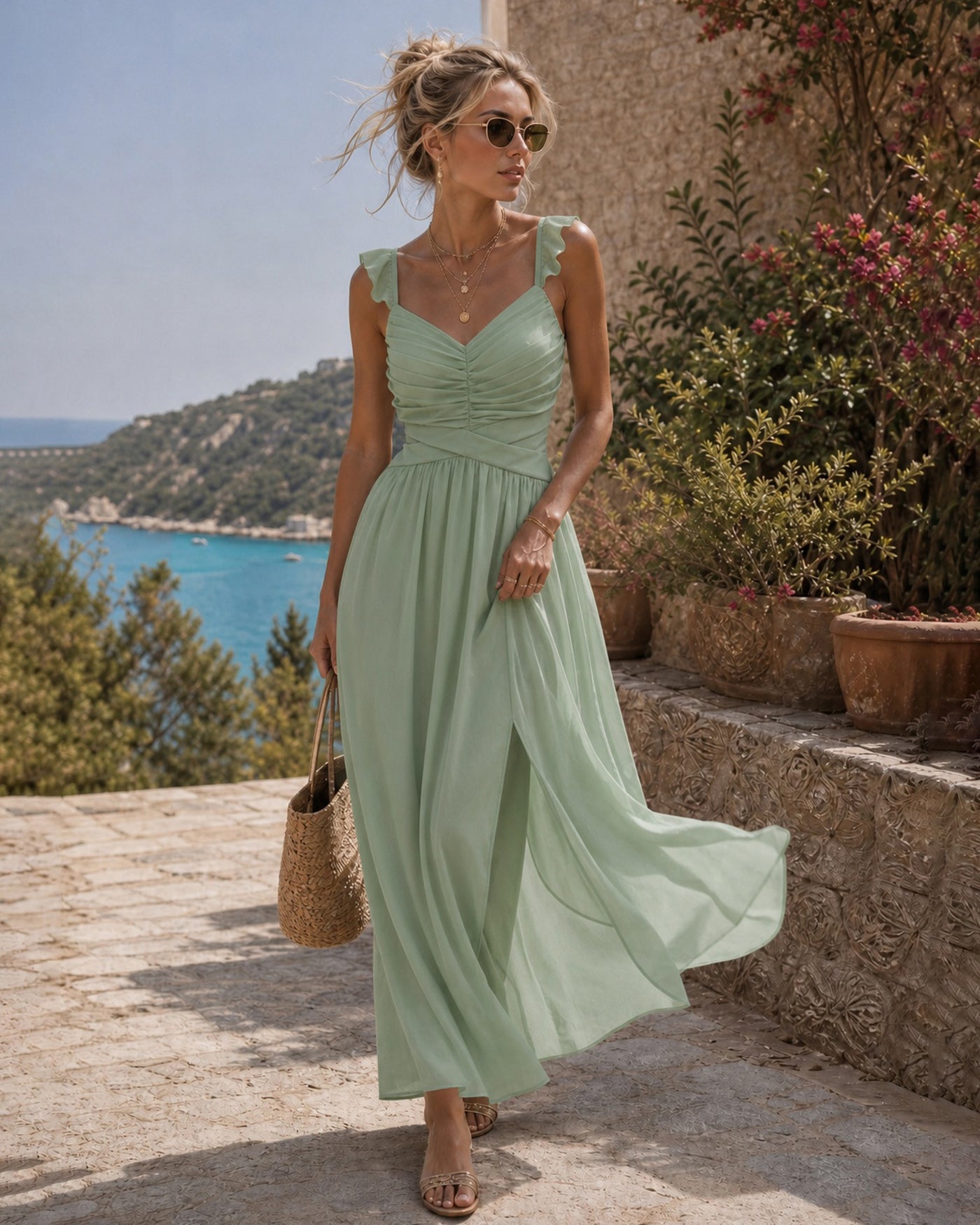 Women's Woven Polyester Maxi Dress Dresses - RIHOAS