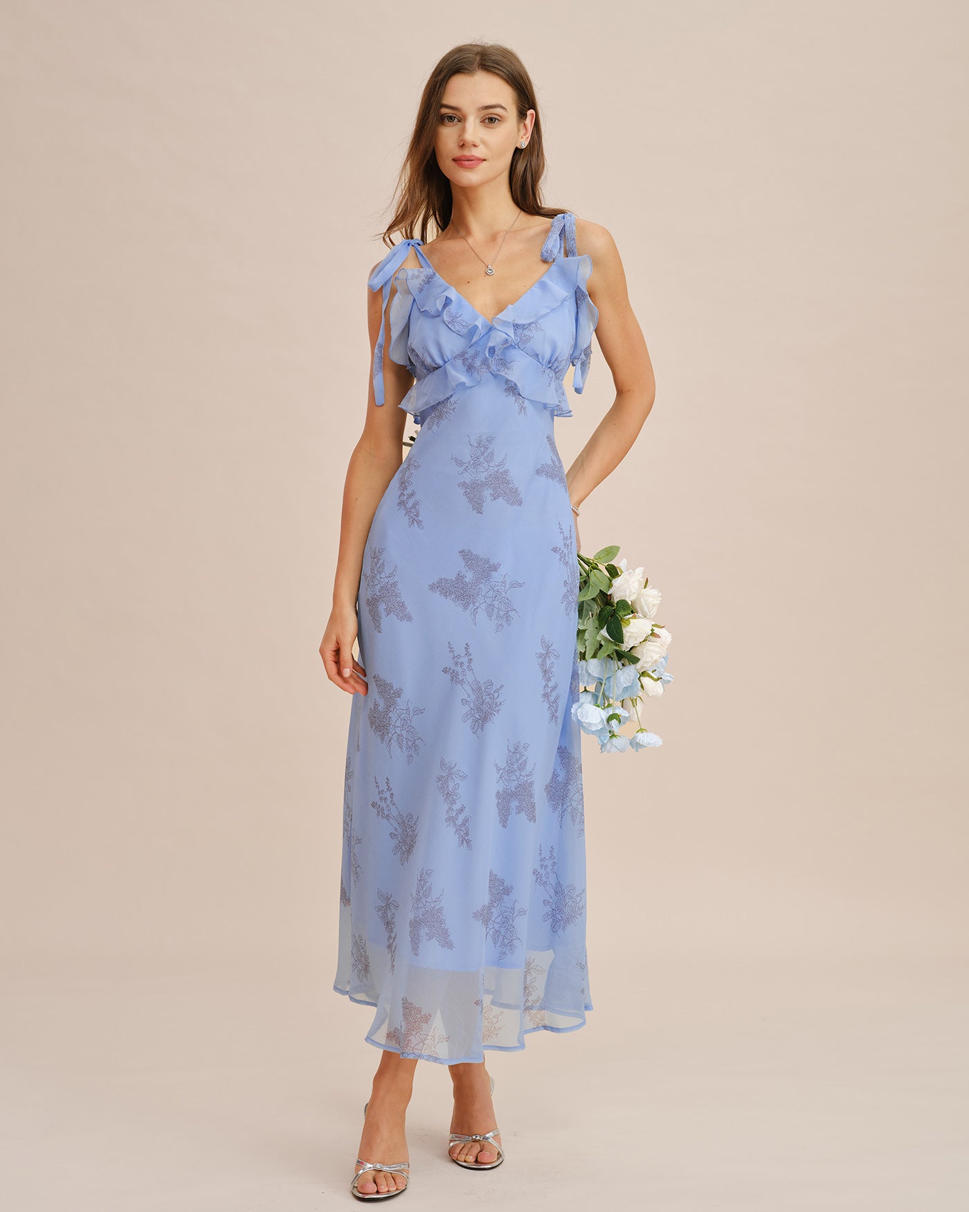 Women's Woven Polyester  Maxi Dress Dresses - RIHOAS