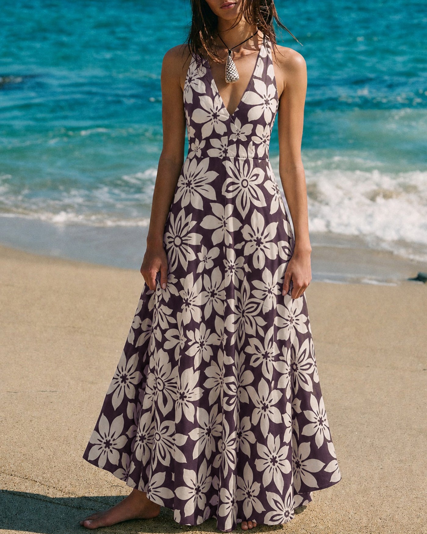 Women's  Woven Polyester  Maxi Dress Dresses - RIHOAS