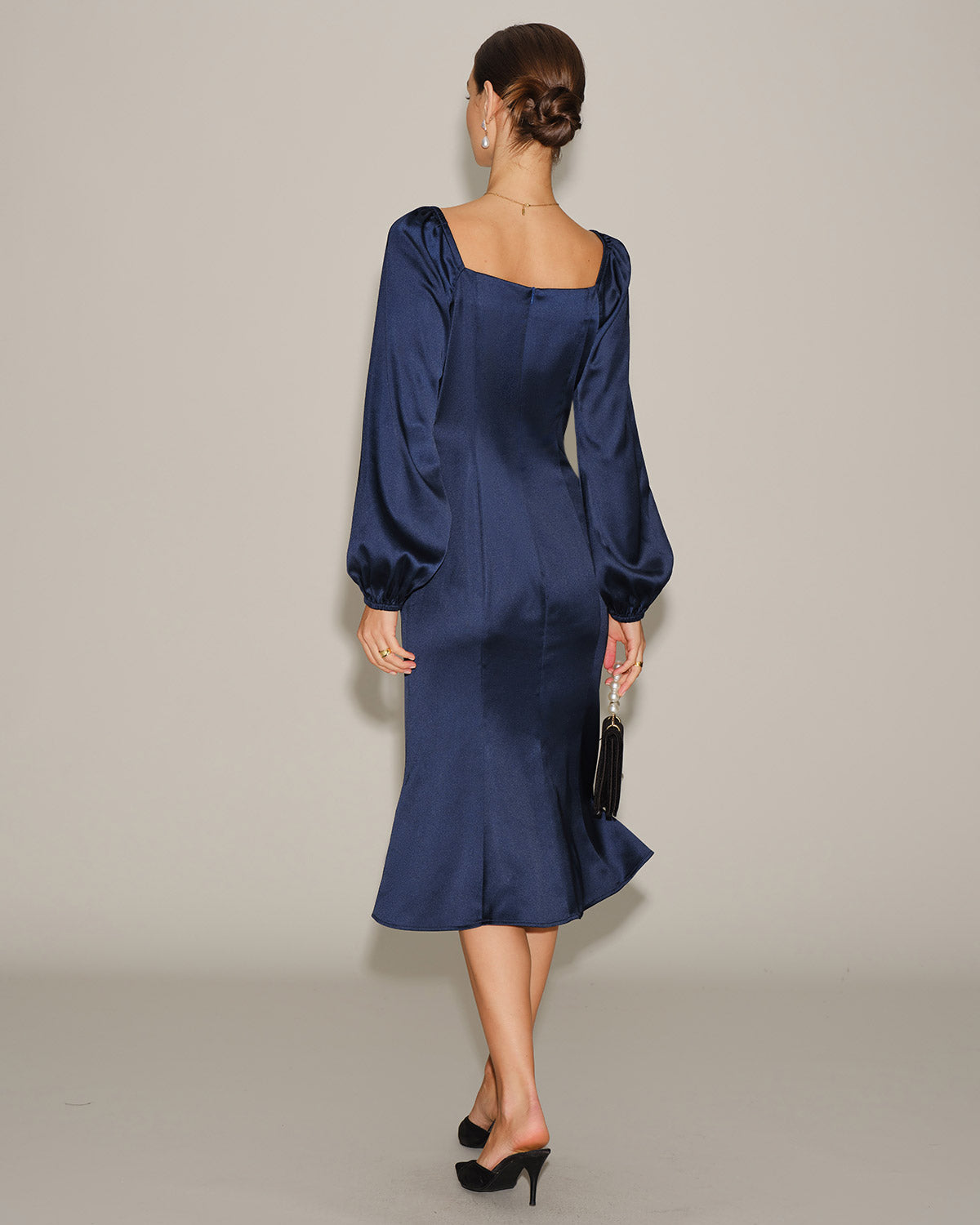 Women's Woven Polyester Midi Dress Dresses - RIHOAS