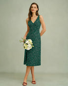 Women's Woven Polyester Midi  Dress Dresses - RIHOAS