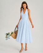 Women's Woven Polyester Midi Dress Dresses - RIHOAS