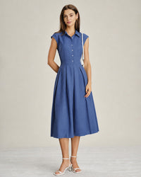 Women's Woven Polyester Midi Dress Dresses - RIHOAS