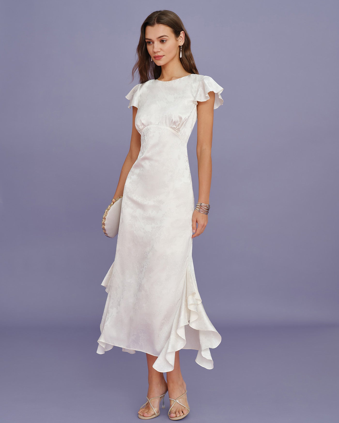 Women's Woven Polyester Midi Dress Dresses - RIHOAS