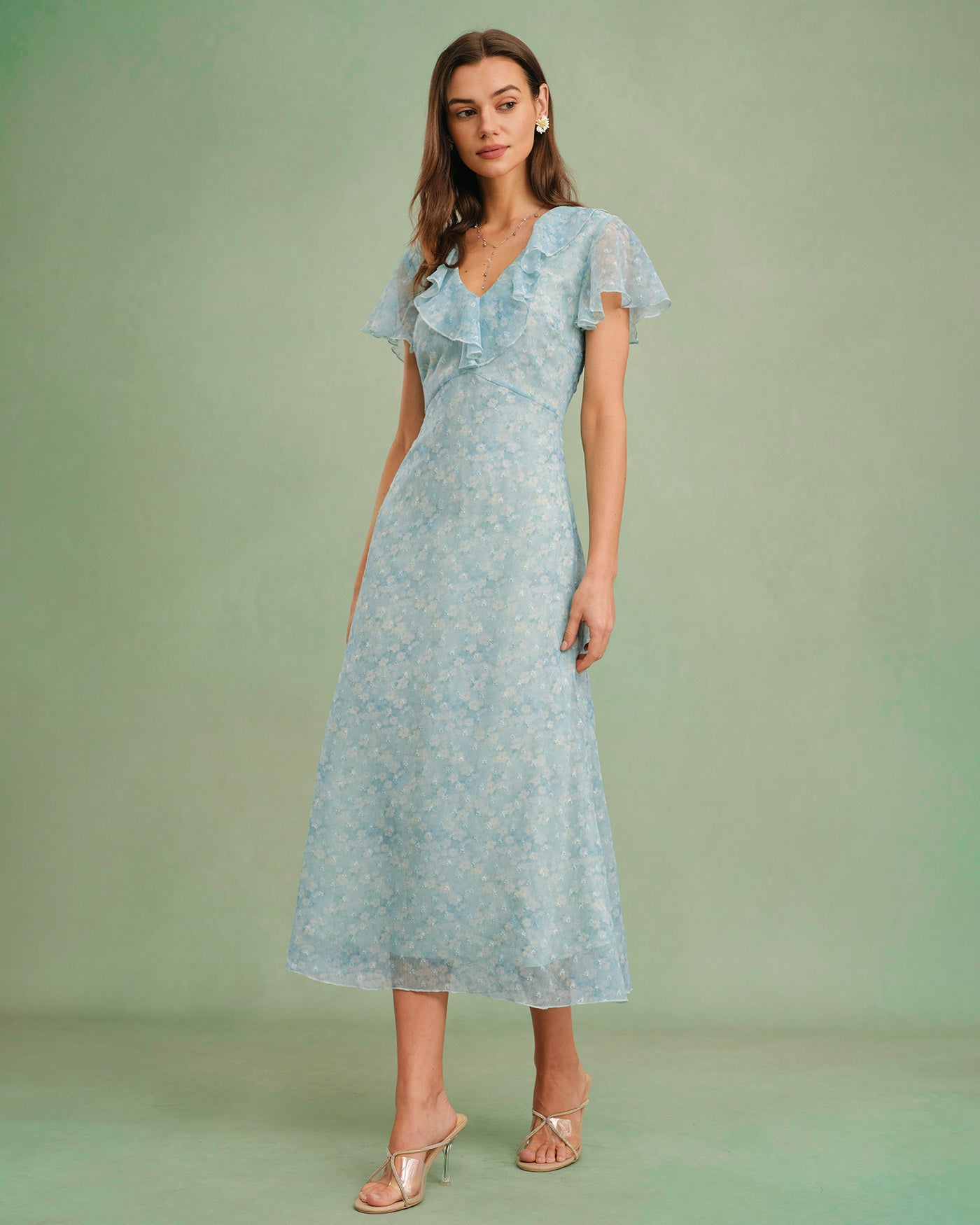 Women's Woven Polyester Midi Dress Dresses - RIHOAS