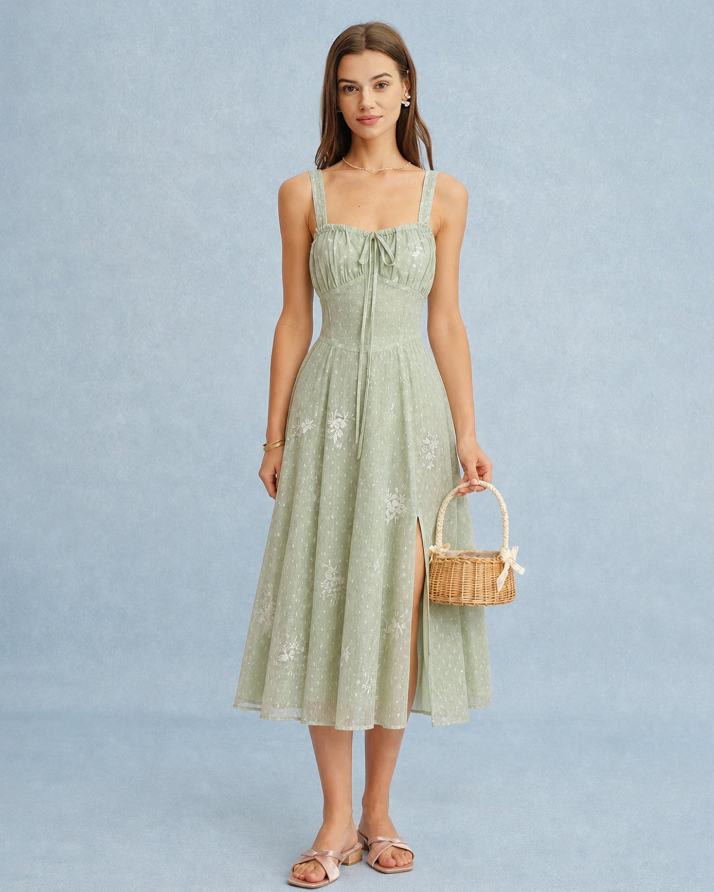 Women's  Woven Polyester Midi Dress Dresses - RIHOAS