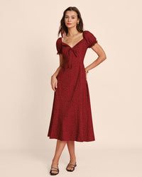 Women's Woven Polyester Midi Dress Dresses - RIHOAS