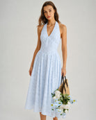 Women's Woven Polyester Midi Dress Dresses - RIHOAS
