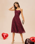 Women's Woven Polyester Midi Dress Dresses - RIHOAS
